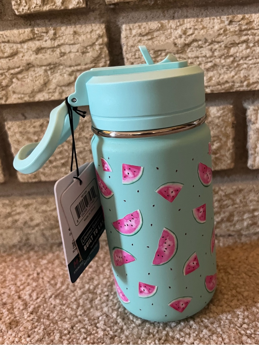 NWT 14 oz Hydrapeak Mint Green Watermelon Slices Water Bottle